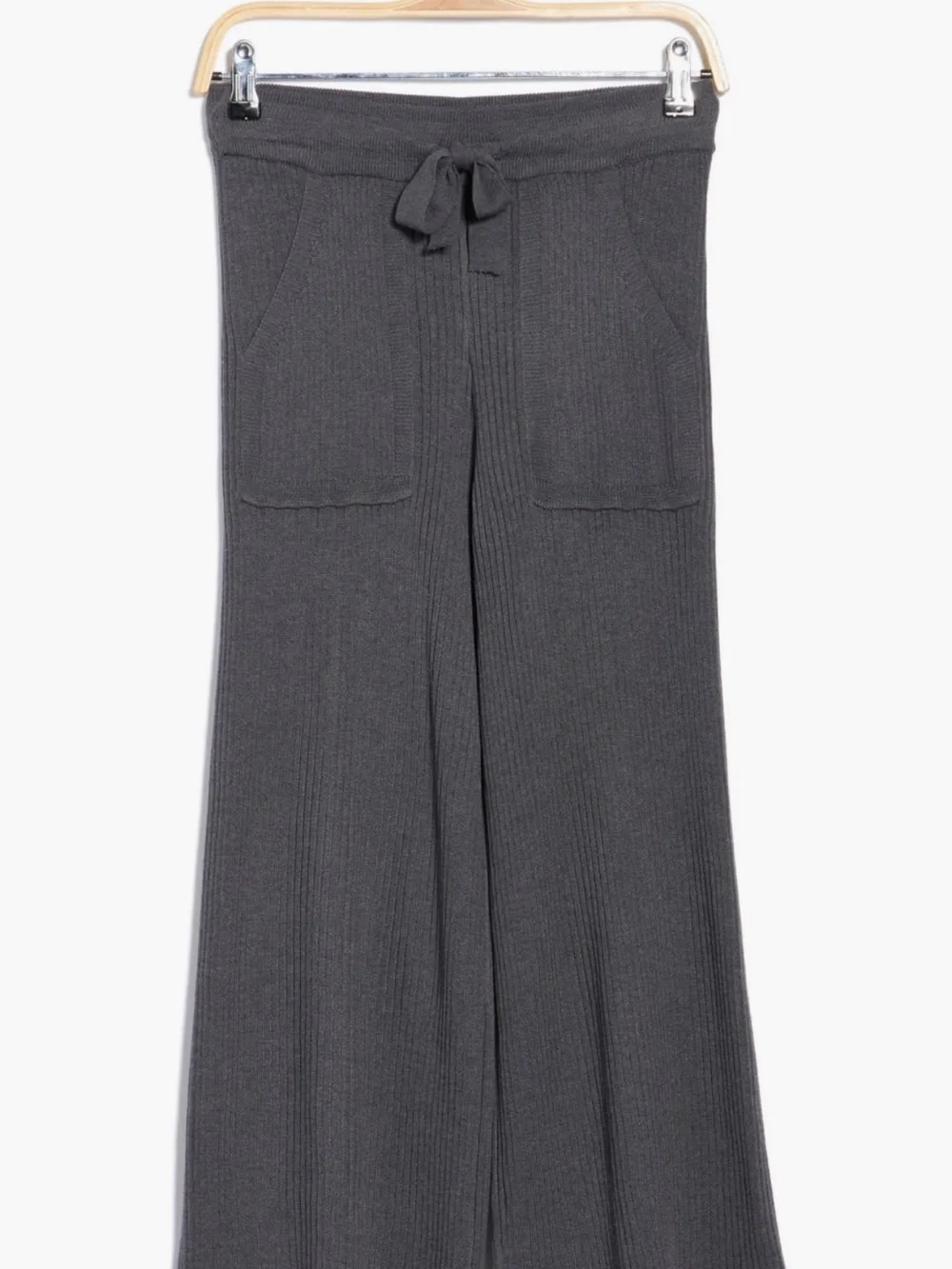 Splendid Rib-Knit Cropped Wide Leg Pants - Picture 2 of 6
